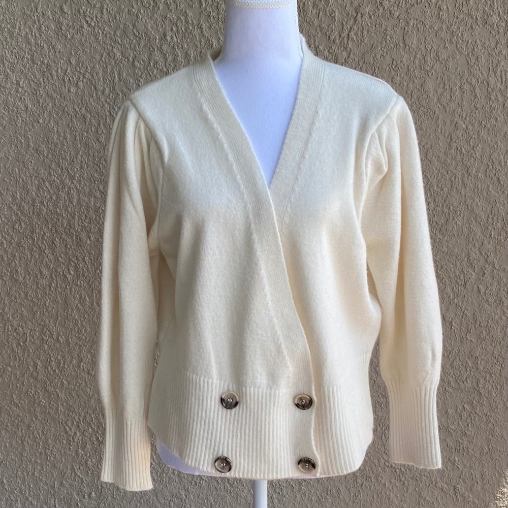 MANGO Cream White Cardigan Sz M